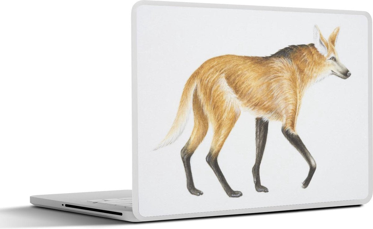 Laptop sticker - 10.1 inch - Illustratie van een manenwolf