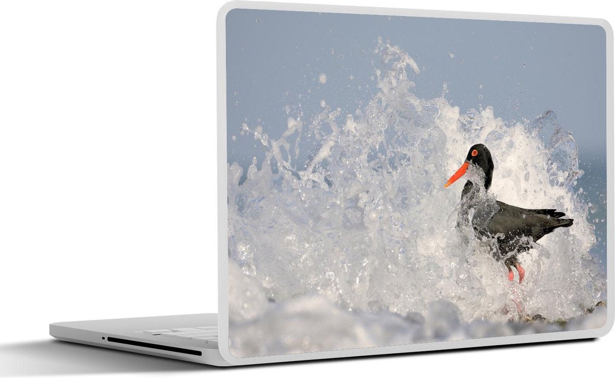 Laptop sticker - 10.1 inch - Afrikaanse scholekster tussen de golven