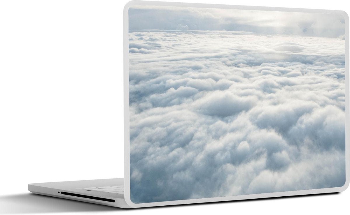 Laptop sticker - 10.1 inch - Afbeelding van een bewolkte hemel gemaakt vanuit een vliegtuig