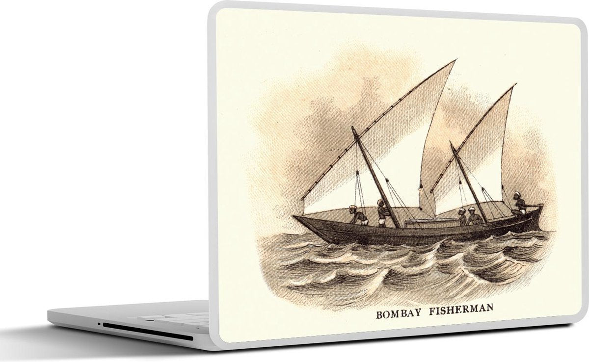Laptop sticker - 10.1 inch - Illustratie van een schip nabij Bombay