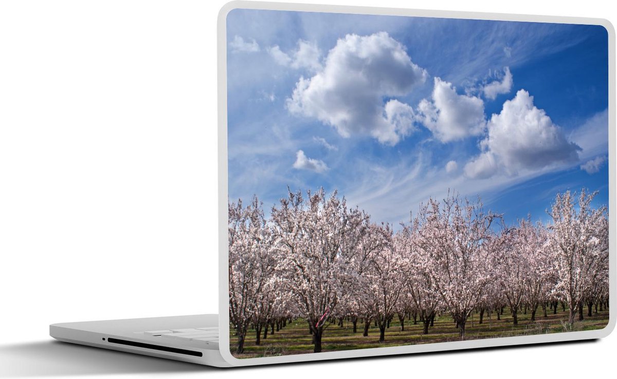 Laptop sticker - 10.1 inch - Amandelbomen onder heldere lucht