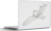 Laptop sticker - 10.1 inch - Illustratie van een sneeuwuil die vliegt