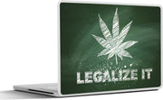 Laptop sticker - 10.1 inch - Illustratie van marihuana op een krijtbord