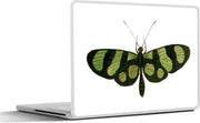 Laptop sticker - 10.1 inch - Illustratie van een zwart met groene vlinder