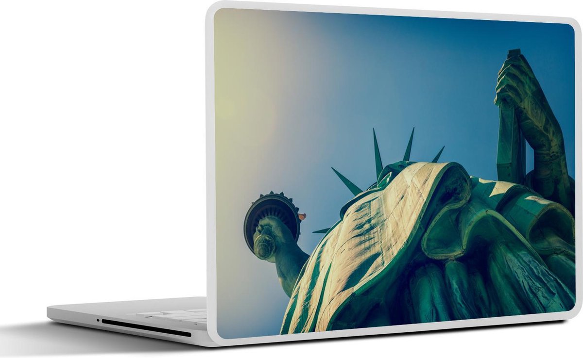 Laptop sticker - 10.1 inch - Amerikaans Vrijheidsbeeld bij New York Bay van onderaf gezien