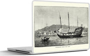 Laptop sticker - 10.1 inch - Illustratie van een traditionele zeilboot uit Singapore