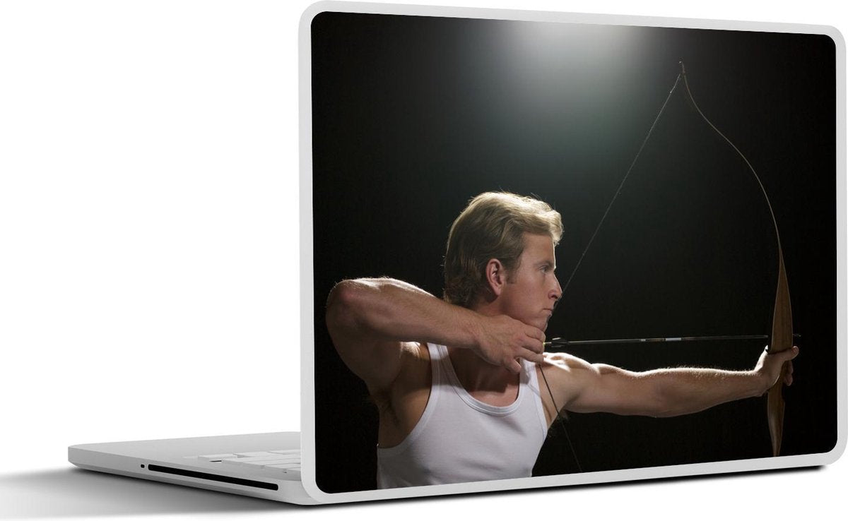 Laptop sticker - 10.1 inch - Jagende man aan het boogschieten.