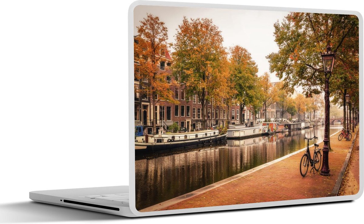 Laptop sticker - 10.1 inch - Amsterdam - Fiets - Herfst