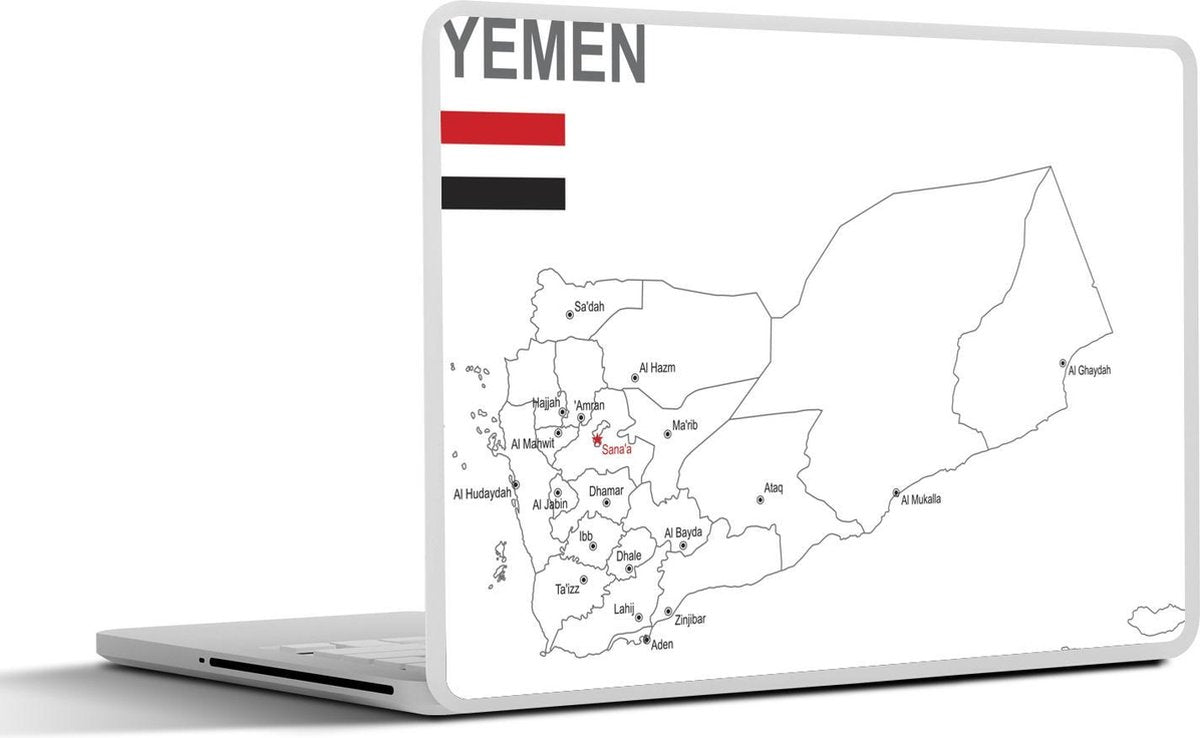 Laptop sticker - 10.1 inch - Illustratie van Jemen en haar provincies