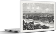 Laptop sticker - 10.1 inch - Illustratie van een historisch uitzicht over de Po rivier en Turijn