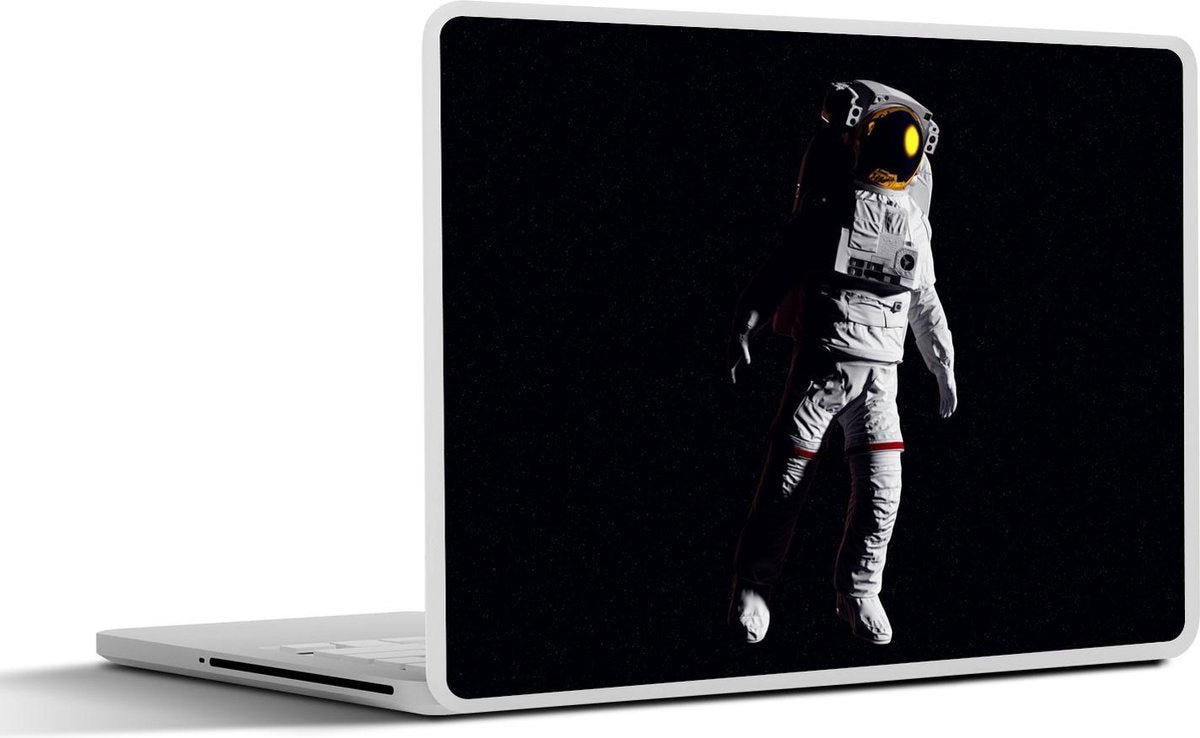 Laptop sticker - 10.1 inch -  een ruimtereiziger op een zwarte achtergrond