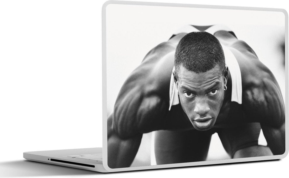 Laptop sticker - 10.1 inch -  een gespierde hardloper
