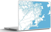 Laptop sticker - 10.1 inch - Illustratie van een stadsplattegrond van Rio de Janeiro met een blauwe zee