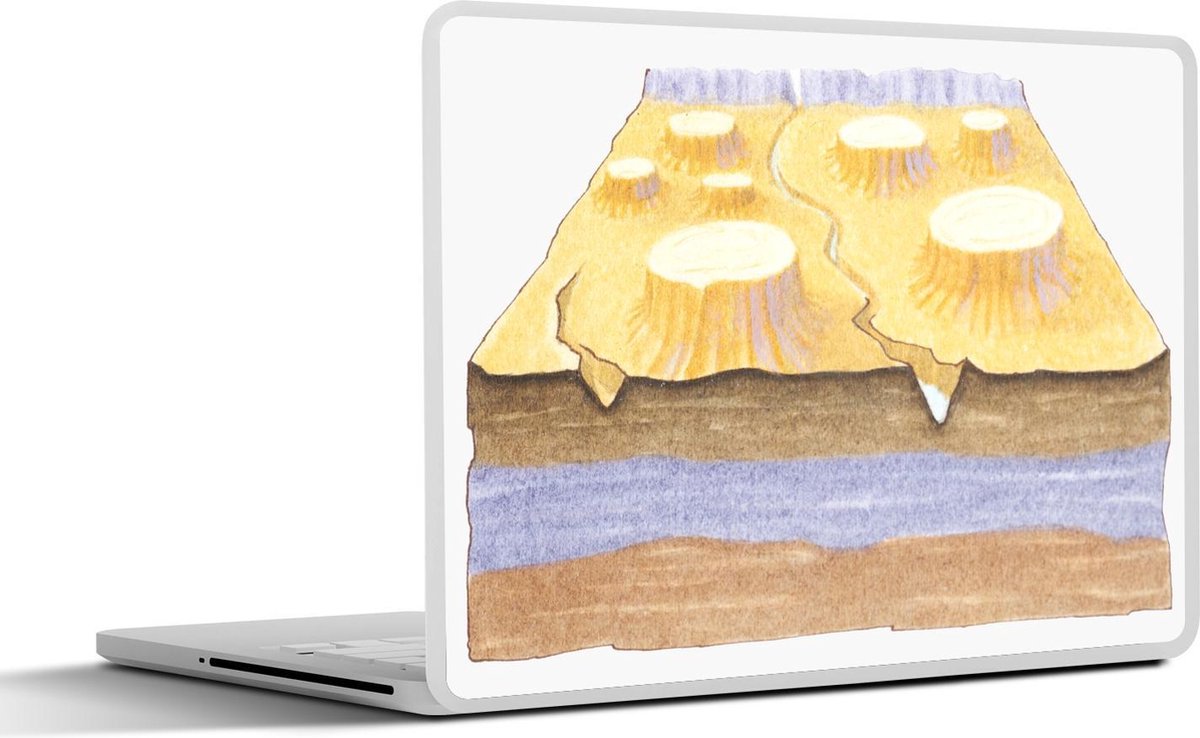 Laptop sticker - 10.1 inch - Illustratie van een dwarsdoorsnede van de Grand Canyon zonder kloof