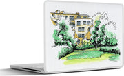 Laptop sticker - 10.1 inch - Illustratie van een kleurrijk gebouw in München