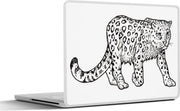 Laptop sticker - 10.1 inch - Illustratie van een sneeuwpanter die loopt