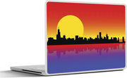 Laptop sticker - 10.1 inch - Illustratie van een zonsondergang boven Chicago