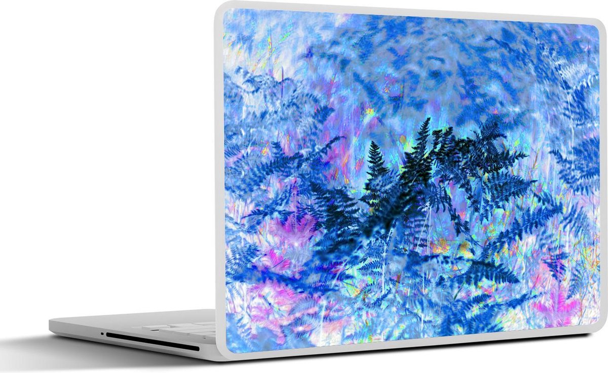 Laptop sticker - 10.1 inch - Abstracte blauwe varens