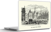 Laptop sticker - 10.1 inch - Illustratie van het marktplein in de Duitse stad Stuttgart