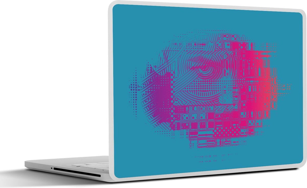 Laptop sticker - 10.1 inch - Illustratie van een glitch op een vrouwengezicht