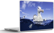 Laptop sticker - 10.1 inch - Ingezoomde weergave van meerder albatrossen