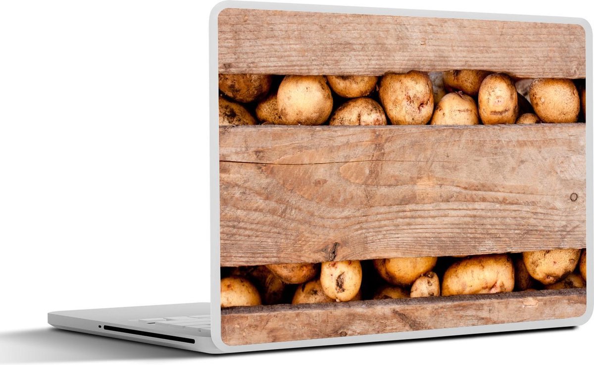 Laptop sticker - 10.1 inch - Aardappelen in houten kist van boerenmarkt
