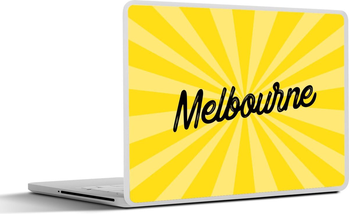 Laptop sticker - 10.1 inch - Illustratie van Melbourne in zwarte letters