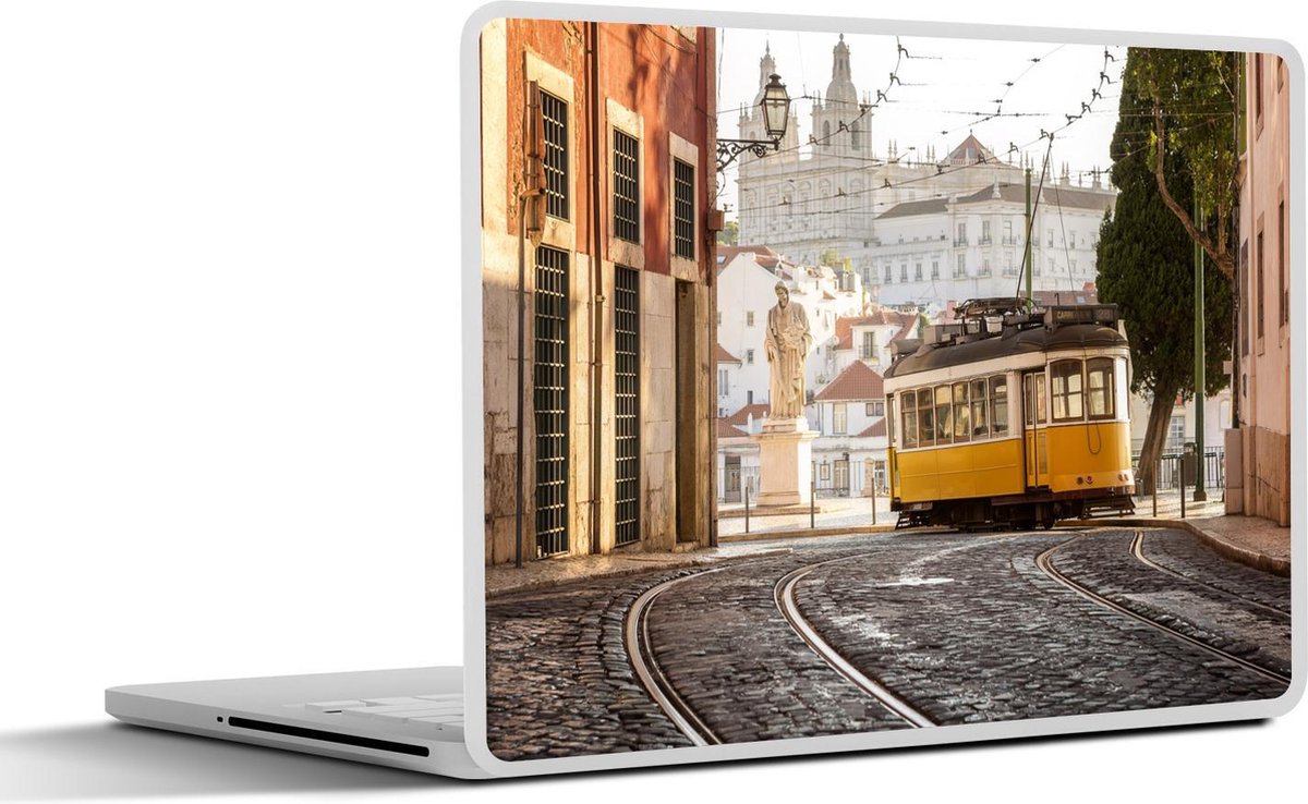 Laptop sticker - 10.1 inch - Afbeelding van een tram in Lissabon
