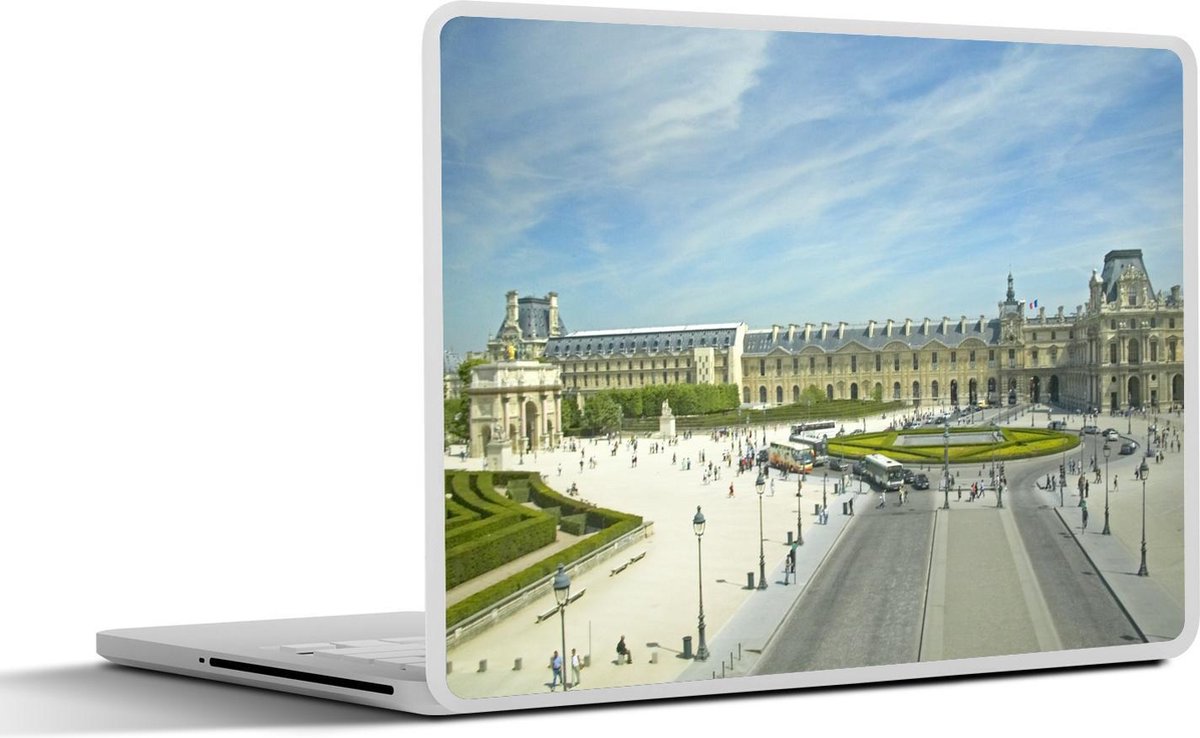 Laptop sticker - 10.1 inch - Illustratie van het Louvre in Parijs