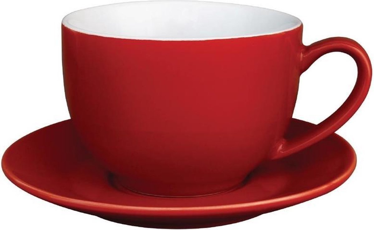 Olympia cappuccino kop rood 34cl