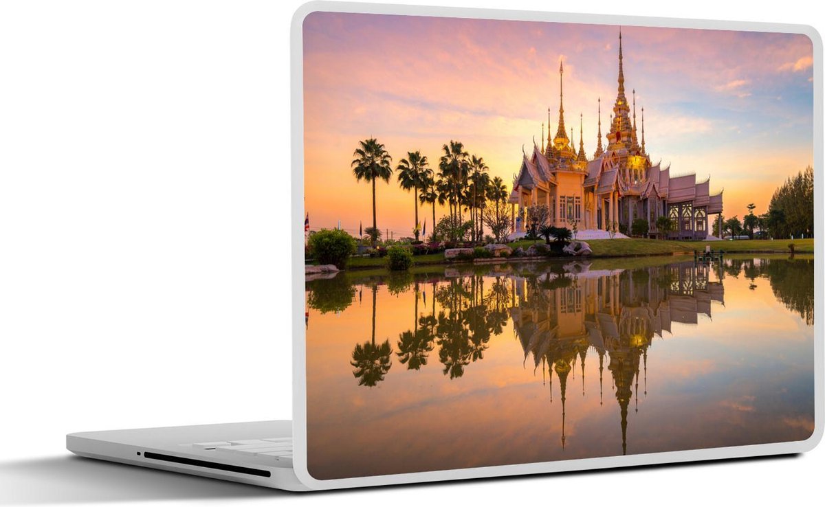 Laptop sticker - 10.1 inch - A beautiful temple in reflection in twilight 