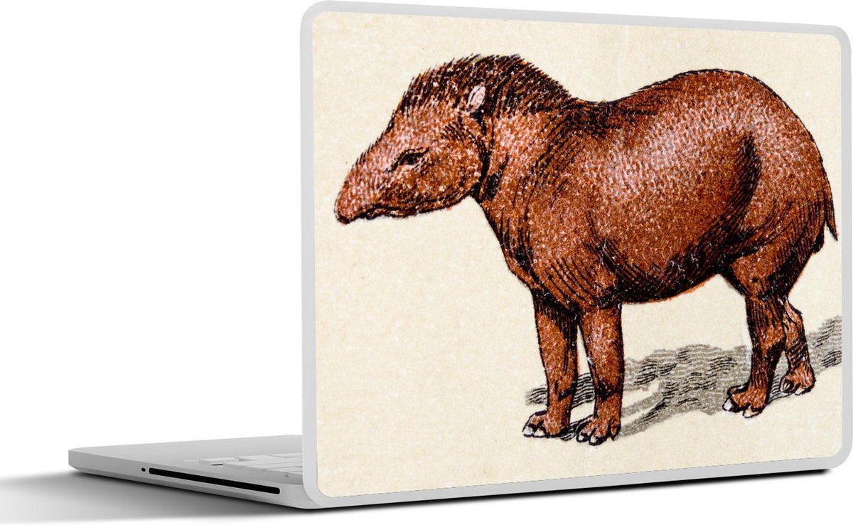 Laptop sticker - 10.1 inch - Illustratie van een bruine tapir