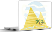 Laptop sticker - 10.1 inch - Illustraties van palmbomen voor de piramides van Gizeh in Egypte