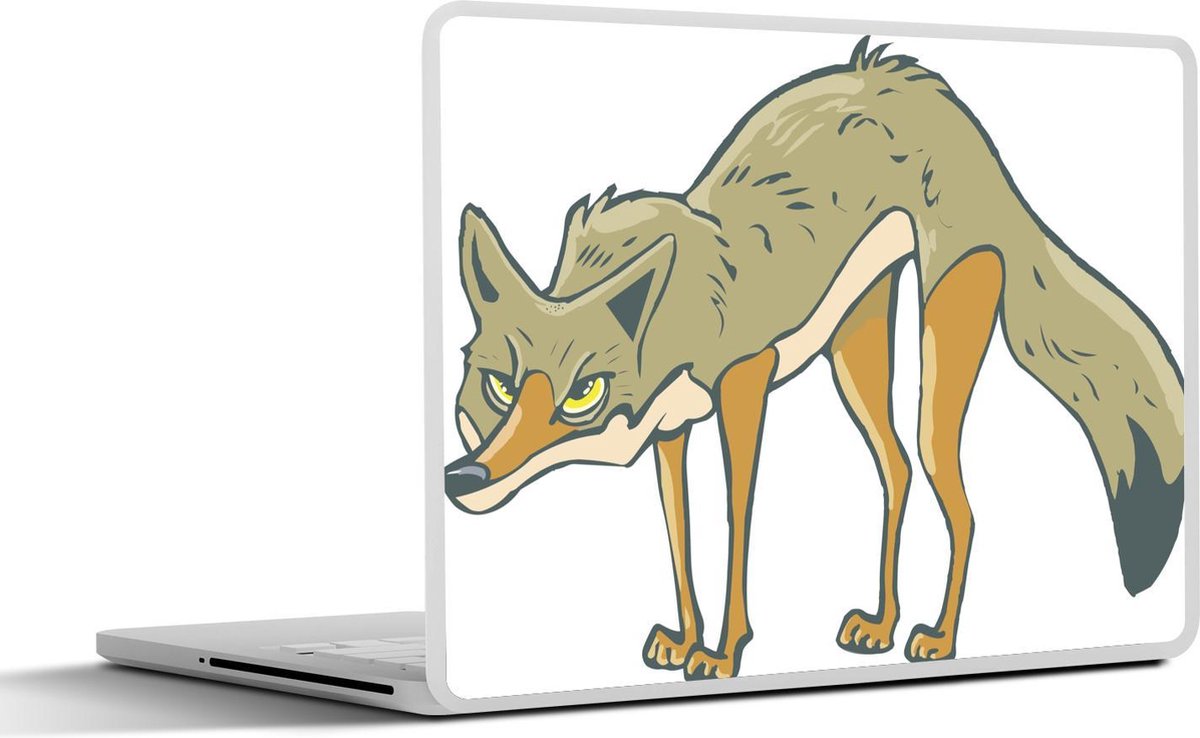 Laptop sticker - 10.1 inch - Illustratie van een coyote