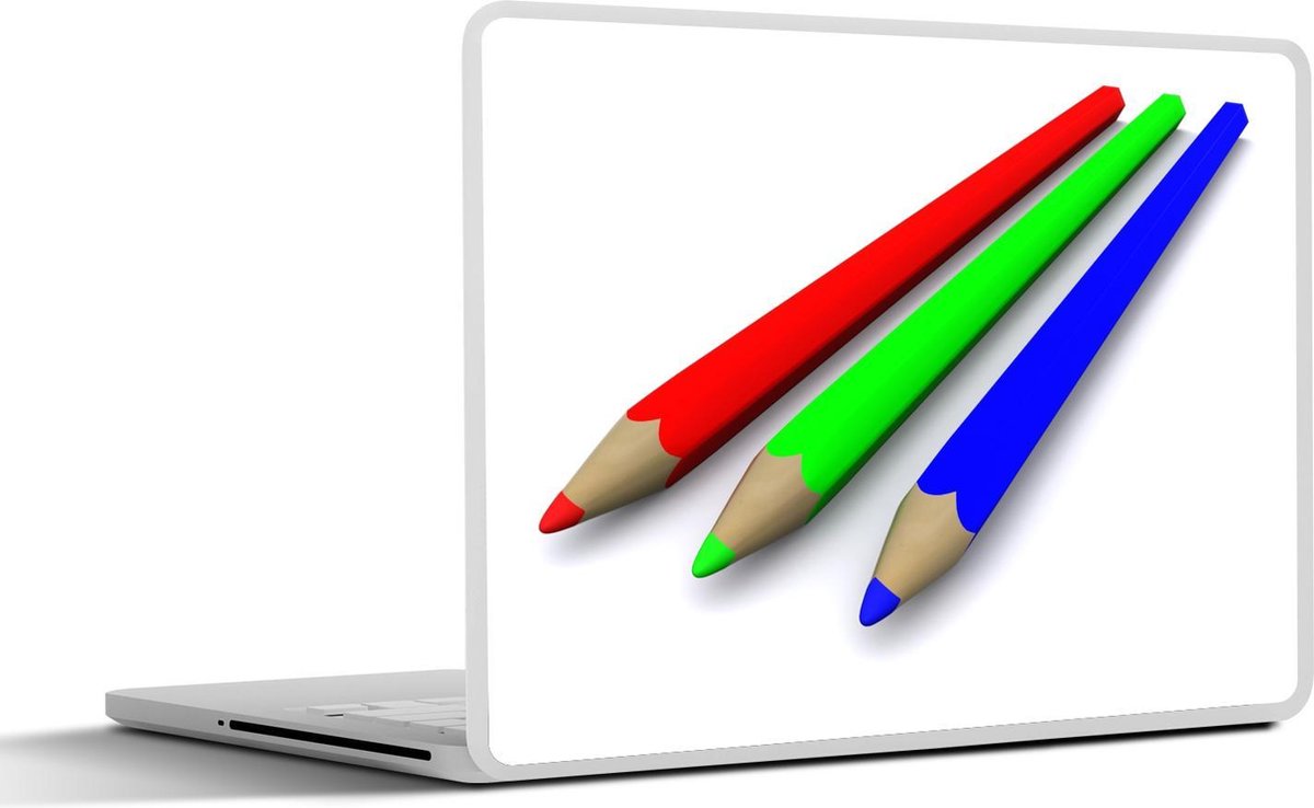 Laptop sticker - 10.1 inch - 3d afbeelding van kleurpotloden