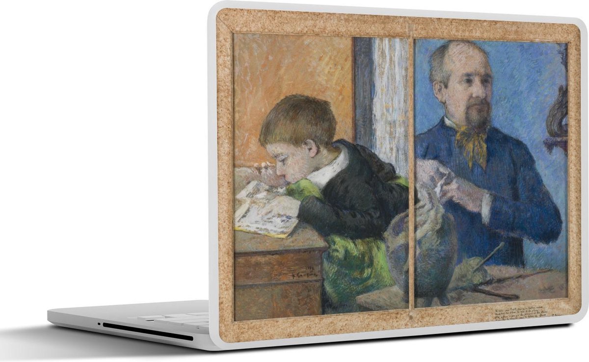 Laptop sticker - 10.1 inch -  Jean Paul Dawn en zijn zoon - Schilderij van Paul Gauguin