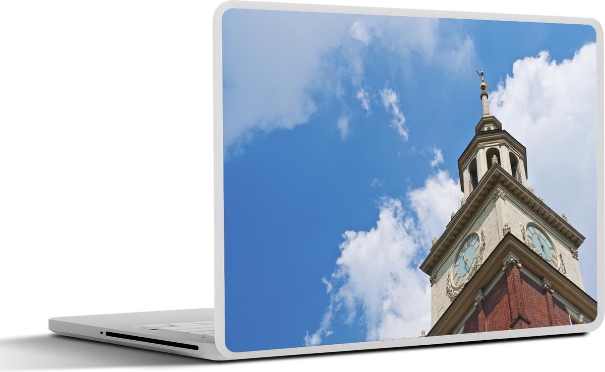 Laptop sticker - 10.1 inch - Independence Hall met blauwe lucht en wolken in de Verenigde Staten