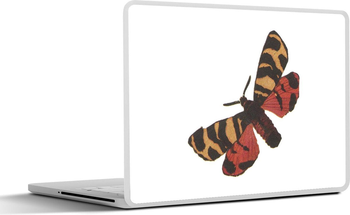 Laptop sticker - 10.1 inch - Illustratie van een geel met rode tijgermot