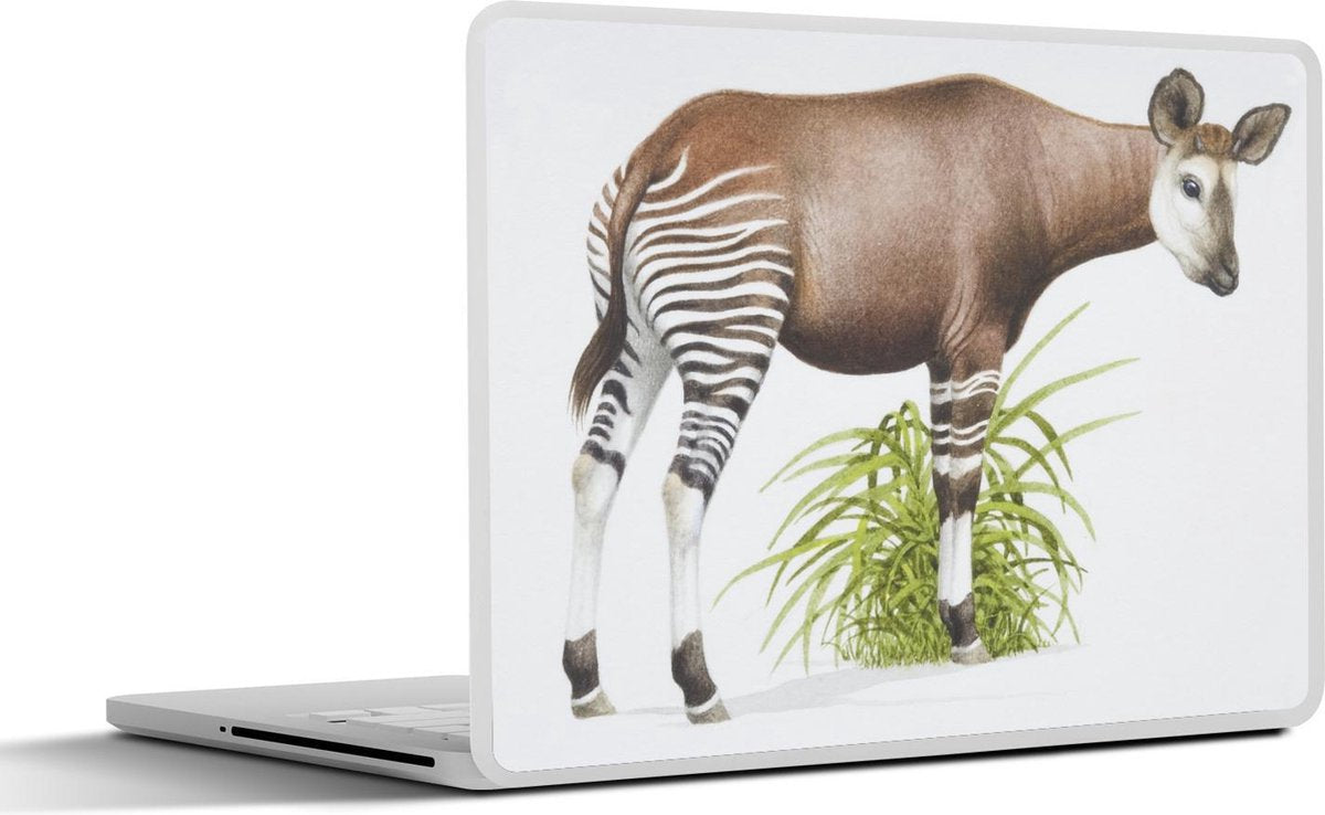 Laptop sticker - 10.1 inch - Illustratie van een Okapi