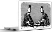 Laptop sticker - 10.1 inch - Illustratie van Russen aan het dammen