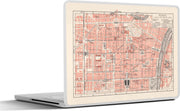 Laptop sticker - 10.1 inch - Illustratie van een historische kaart van Turijn in Italië