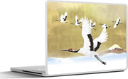 Laptop sticker - 10.1 inch - Illustratie van een groep Chinese kraanvogels die vliegen
