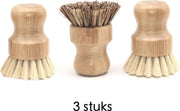 Bamboe Afwasborstel - Set van 3 - Kort Handvat