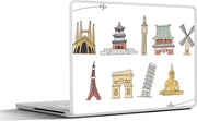 Laptop sticker - 10.1 inch - Illustratie van getekende bezienswaardigheden