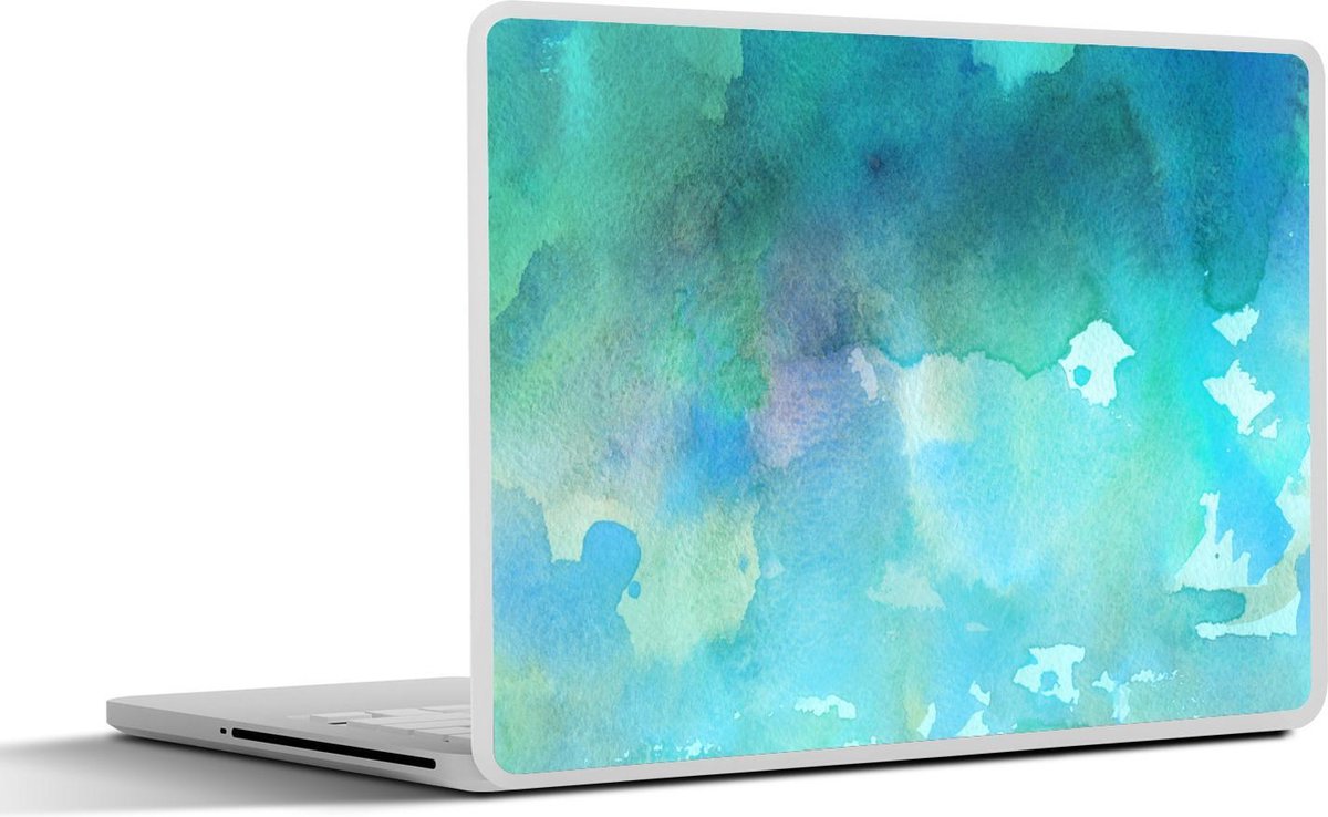 Laptop sticker - 10.1 inch - Abstract werk gemaakt met waterverf en groene kleuren