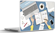 Laptop sticker - 10.1 inch - Illustratie van een schrijvend persoon
