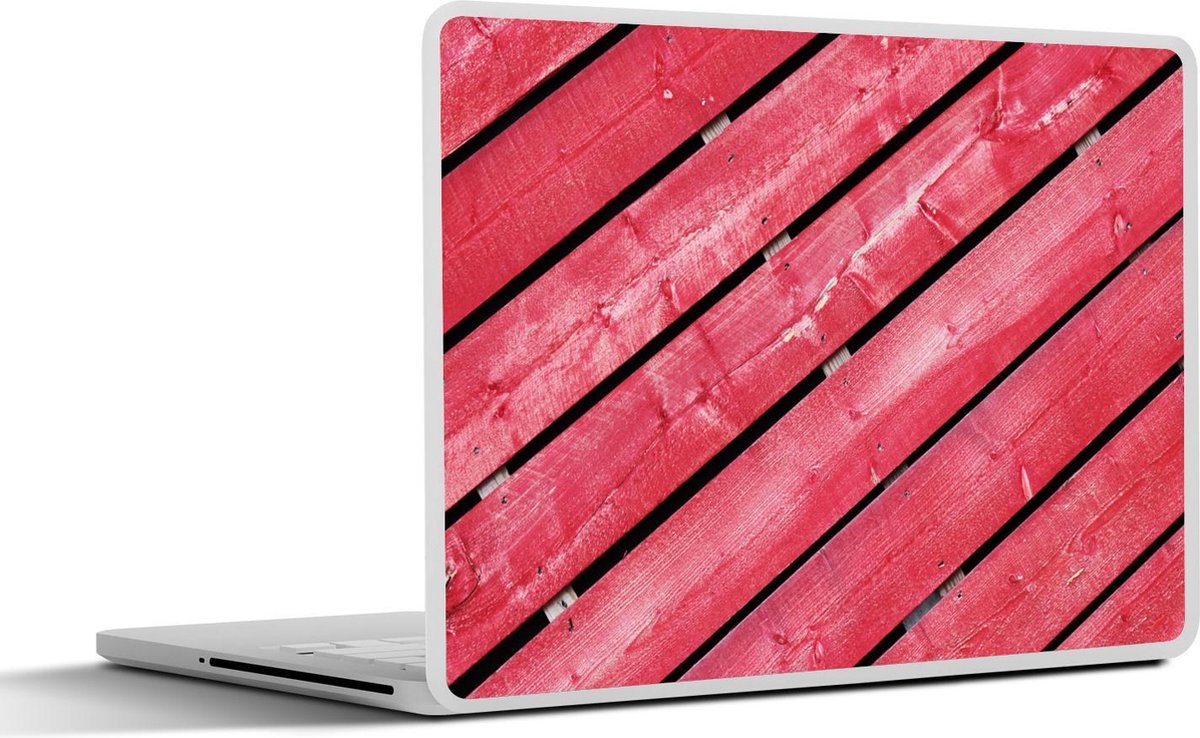Laptop sticker - 10.1 inch - Achtergrond van rode planken