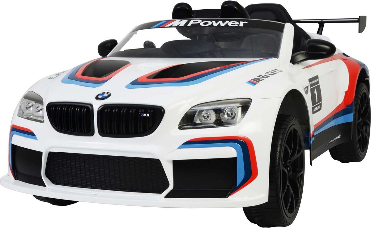 BMW M6 GT3 - Wit - Elektrische Auto - met Afstandsbediening - 12 Volt