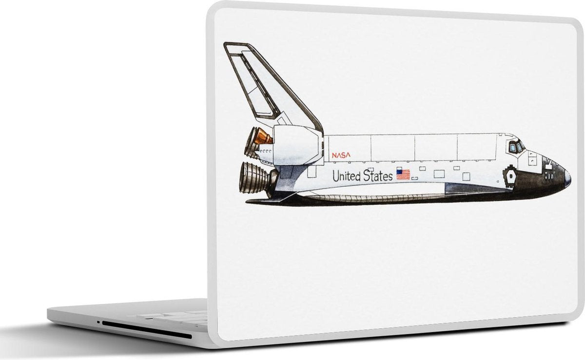 Laptop sticker - 10.1 inch - Illustratie van ruimteschip