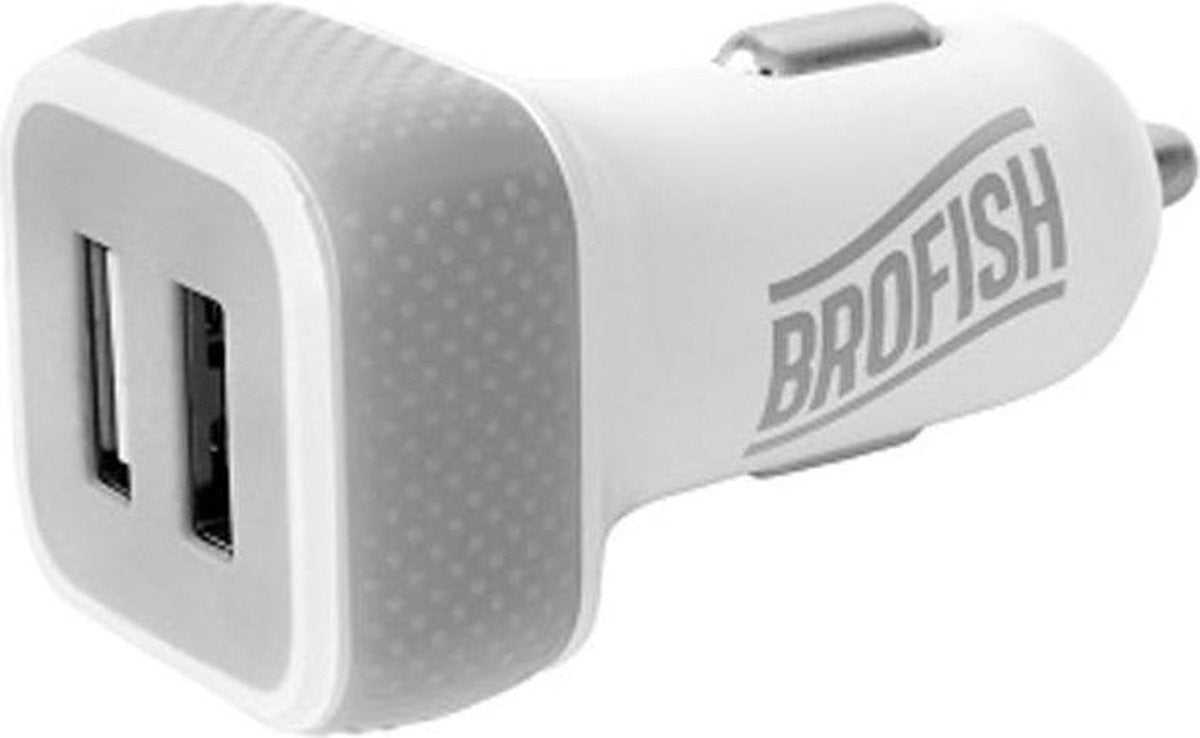 Brofish USB Carcharger Duo White & Blue